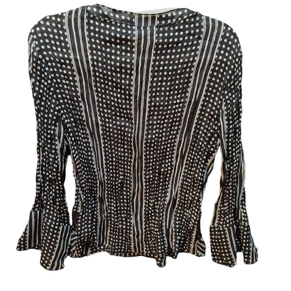 Robbie Bee Womens Blouse Multicolor Size Large 100% Polyester Long Sleeve Button - Picture 2 of 12